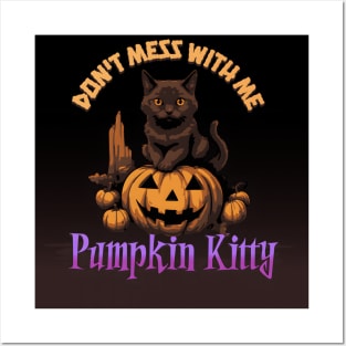 Retro Black Cat Halloween Pumpkin Costume For Women Men Kids Posters and Art